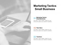 Marketing tactics small business ppt powerpoint presentation pictures cpb
