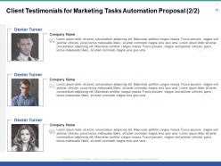 Marketing Tasks Automation Proposal Powerpoint Presentation Slides