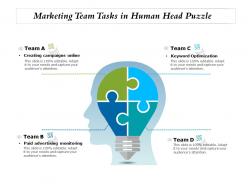 Marketing team tasks in human head puzzle