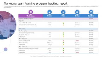Marketing Team Training Program Tracking Report