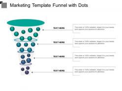 Marketing template funnel with dots