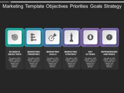 Marketing template objectives priorities goals strategy actions risks
