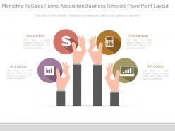 Marketing to sales funnel acquisition business template powerpoint layout