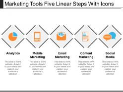 Marketing Tools Five Linear Steps With Icons
