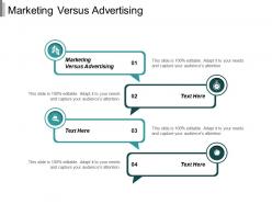 Marketing versus advertising ppt powerpoint presentation inspiration graphics tutorials cpb