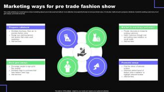 Marketing Ways For Pre Trade Fashion Show