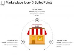 Marketplace icon 3 bullet points
