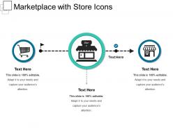 Marketplace with store icons