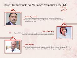 Marriage event service proposal powerpoint presentation slides
