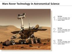 Mars rover technology in astronomical science