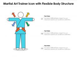 Martial art trainer icon with flexible body structure