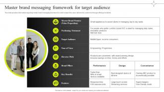 Master Brand Messaging Framework For Target Audience Efficient Management Of Product Corporate