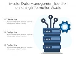 Master data management icon for enriching information assets