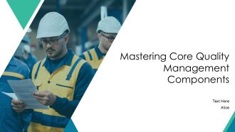 Mastering Core Quality Management Components PPT Mockup AT