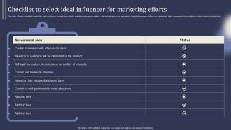 Mastering Lead Generation Checklist To Select Ideal Influencer For Marketing Efforts