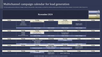 Mastering Lead Generation Multichannel Campaign Calendar For Lead Generation