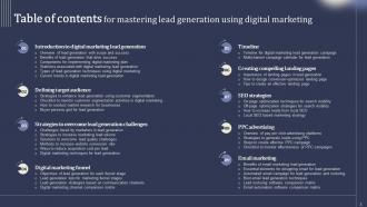 Mastering Lead Generation Using Digital Marketing Powerpoint Presentation Slides Best