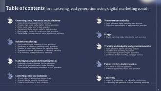 Mastering Lead Generation Using Digital Marketing Powerpoint Presentation Slides Good