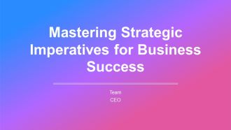 Mastering Strategic Imperatives For Business Success PPT Designs AT