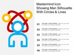 Mastermind icon showing man silhouette with circles and lines