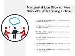 Mastermind icon showing men silhouette with thinking bubble