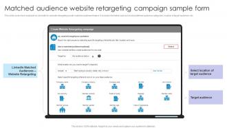 Matched Audience Website Retargeting Form Comprehensive Guide To Linkedln Marketing Campaign MKT SS