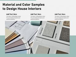 Material and color samples to design house interiors