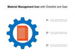 Material Management Icon With Checklist And Gear