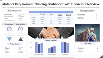 Material Requirement Planning Dashboard With Financial Overview