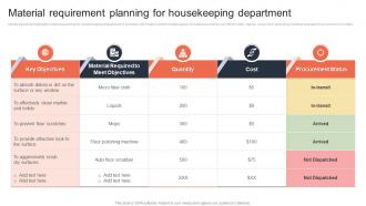 Material Requirement Planning For Housekeeping Department