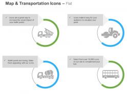 Material unload truck mixer plant bus ppt icons graphics