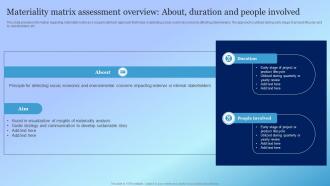 Materiality Matrix Assessment Overview About Duration Playbook For Responsible Tech Tools