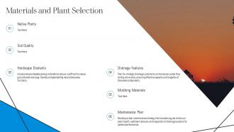 Materials And Plant Selection Bioswales PPT Example ST AI SS