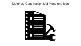 Materials Construction List Monotone Icon In Powerpoint Pptx Png And Editable Eps Format