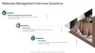 Materials Management Interview Questions In Powerpoint And Google Slides Cpb