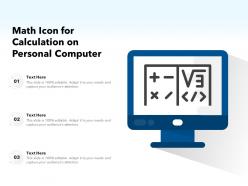 Math Icon For Calculation On Personal Computer