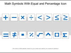 Math symbols with equal and percentage icon