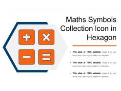 Maths symbols collection icon in hexagon