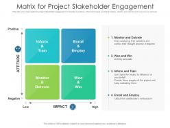 Matrix for project stakeholder engagement