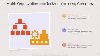 Matrix Organization Icon For Manufacturing Company