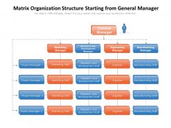 Matrix organization structure starting from general manager