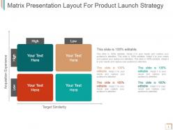 Matrix Presentation Layout For Product Launch Strategy