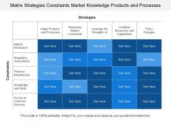 Matrix Strategies Constraints Market Knowledge Products And Processes