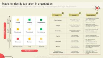 Matrix To Identify Top Talent In Organization Succession Planning Guide