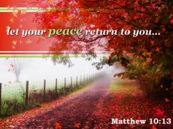 Matthew 10 13 let your peace return to you powerpoint church sermon