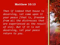 Matthew 10 13 let your peace return to you powerpoint church sermon