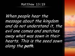 Matthew 13 19 this is the seed sown along powerpoint church sermon