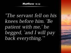 Matthew 18 26 i will pay back everything powerpoint church sermon