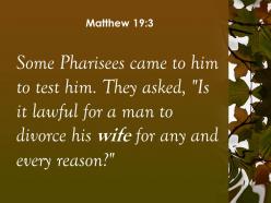 Matthew 19 3 is it lawful for a man powerpoint church sermon