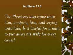 Matthew 19 3 is it lawful for a man powerpoint church sermon